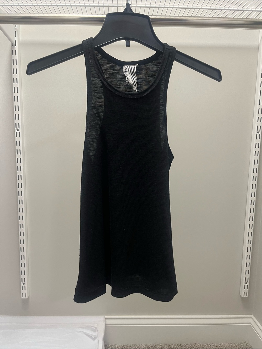 Free People Black Ribbed Racerback Tank